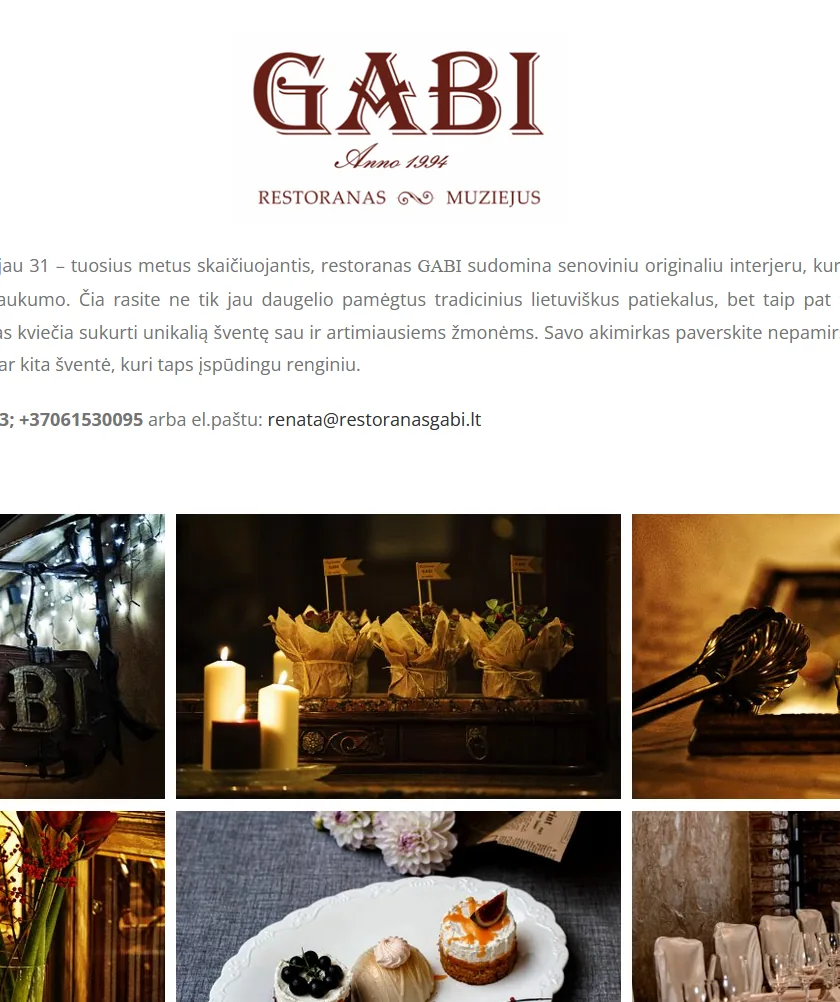 Restorano GABI skiltis